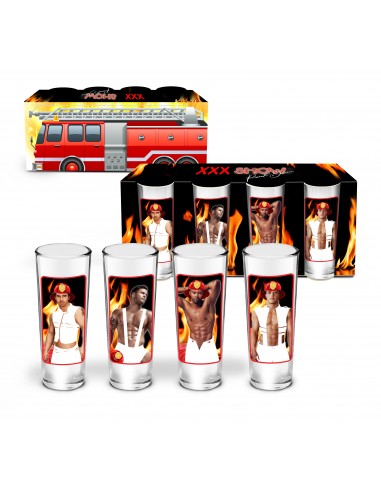 XXX SHOW-zestaw 4 kieliszków Lufa 65ml-Strażacy - Śmieszne gadżety, prezenty - 1