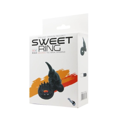 Pierścień erekcyjny Sweet Ring Vibration ze stymulatorem łechtaczki o wysokości 6,3 cm - 1 2