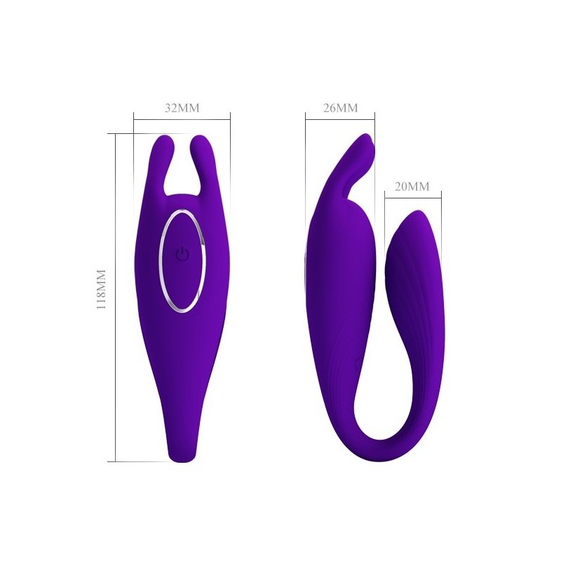 Wibrator dla par Bill - 12 funkcji wibracji, pilot, 19 cm - 5