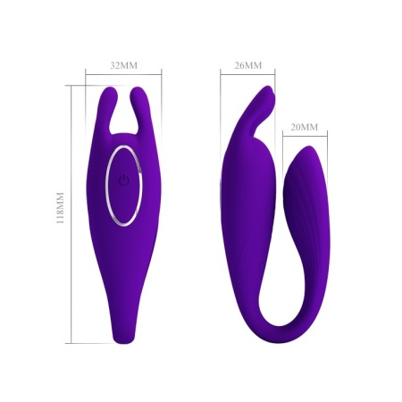 Wibrator dla par Bill - 12 funkcji wibracji, pilot, 19 cm - 5