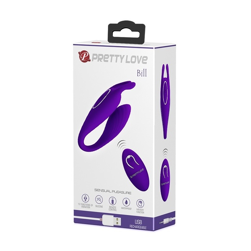 Wibrator dla par Bill - 12 funkcji wibracji, pilot, 19 cm - 10