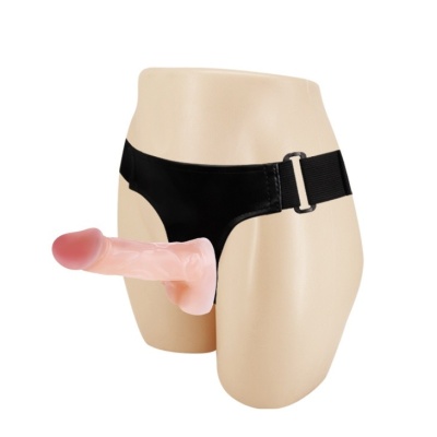 Strap-on Jessica z dwoma dildami i efektem ssącym - pas 58-86 cm - 1 2