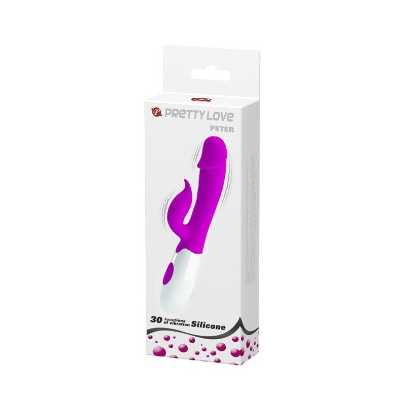 Wibrator króliczek Peter z podwójnym silnikiem, 30 trybami wibracji, 19,2 cm - 7