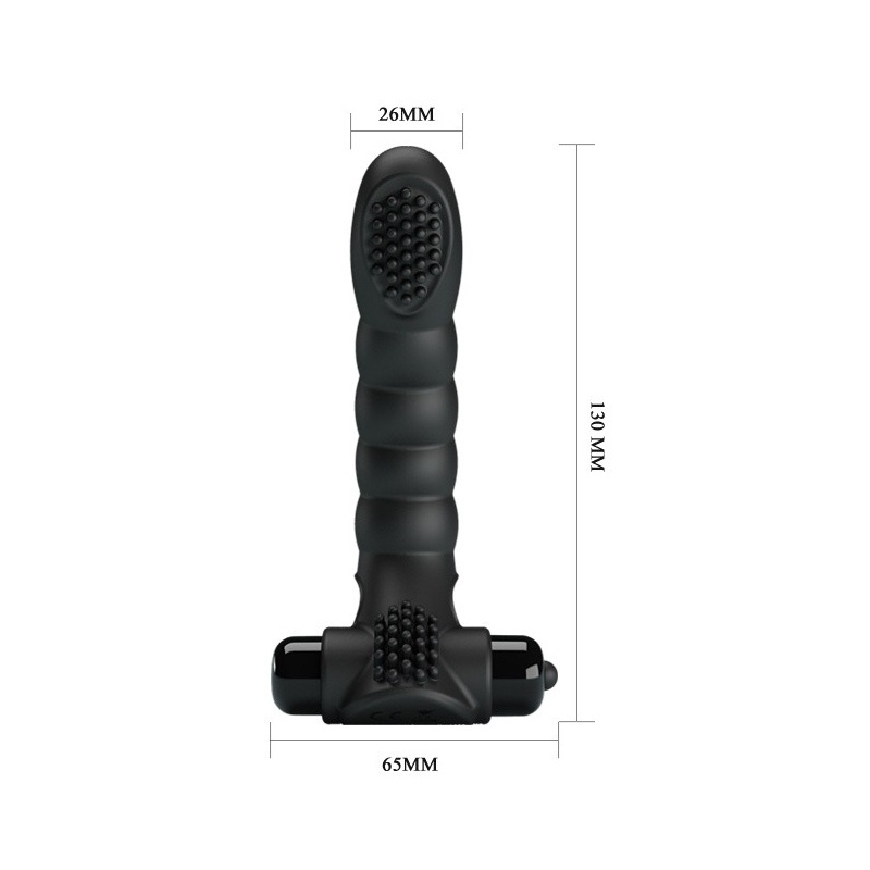 Wibrator palcowy ALEXANDER - silikon, IPX7, 10 trybów, 9,5 cm - 5