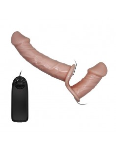 Wibrujący Strapon Baile - Ultra Passionate Harness Dual-Motor - Strap-ony, dilda na pasku z wibracją - 1 2