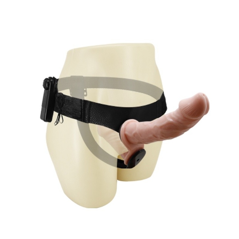 Uprząż Ultra Passionate z podwójną wibracją i dildem 17,5 cm - 3
