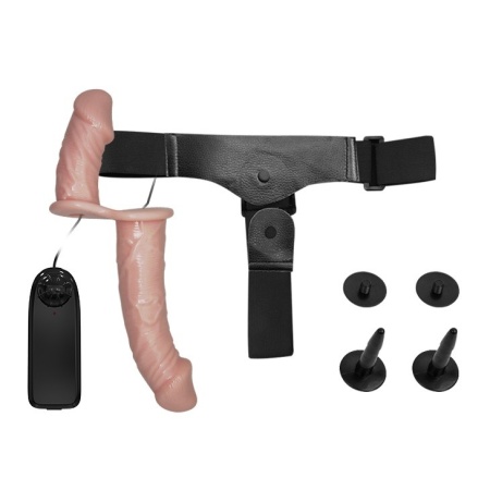 Uprząż Ultra Passionate z podwójną wibracją i dildem 17,5 cm - 4