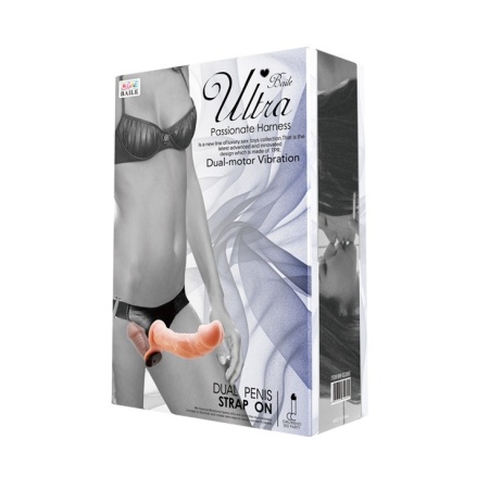 Uprząż Ultra Passionate z podwójną wibracją i dildem 17,5 cm - 8