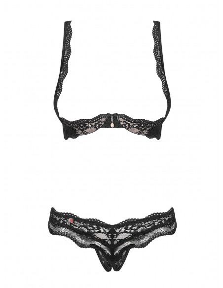 Luvae komplet bielizny erotycznej 2-częściowy otwarty Czarny  S/M - Komplety bielizny erotycznej - 5