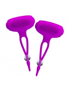 Wibrujące Zaciski Klamerki na Sutki z Masującymi Języczkami - WIBRATORY DLA PAR - 1