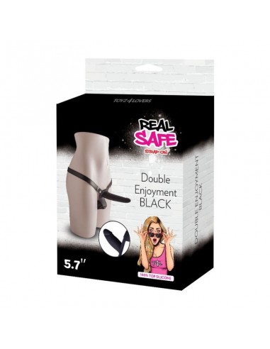 Dildo Na Uprzęży Cintura Doppio Fallo Strap-On Black - Strap-ony, dilda na pasku bez wibracji - 2