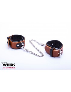 Kajdanki erotyczne WHIPS kajdanki damskie na ręce, koniakowe - Kajdanki erotyczne - 1