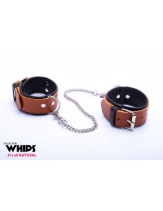 Kajdanki erotyczne WHIPS kajdanki damskie na nogi, koniakowe - Kajdanki erotyczne - 1