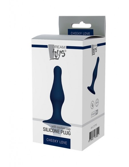 Korek analny zatyczka CHEEKY LOVE SILICONE PLUG MEDIUM BLUE - Korki analne silikonowe - 3