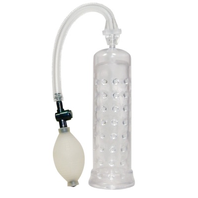 Pompka do penisa Horny Dots Pump z kulką pompującą i zaworem zwalniającym, cylinder 19,5 cm - 1