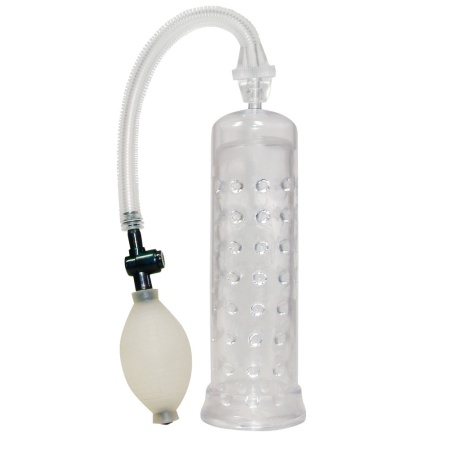 Pompka do penisa Horny Dots Pump z kulką pompującą i zaworem zwalniającym, cylinder 19,5 cm - 1