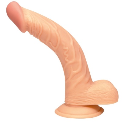 Dildo realistyczne Curved Passion z przyssawką – anatomicznie zakrzywione, 19 cm, naturalne wykończenie - 1