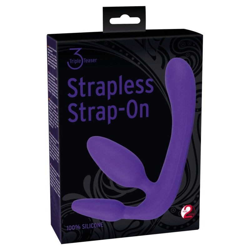 Strap-On bez Uprzęży Triple Teaser – trójdzielna konstrukcja z dildem 20 cm - 1