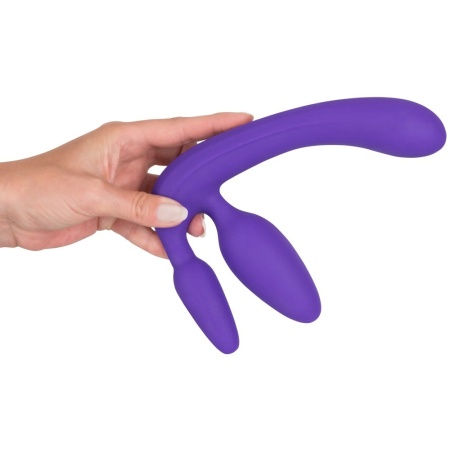 Strap-On bez Uprzęży Triple Teaser – trójdzielna konstrukcja z dildem 20 cm - 4