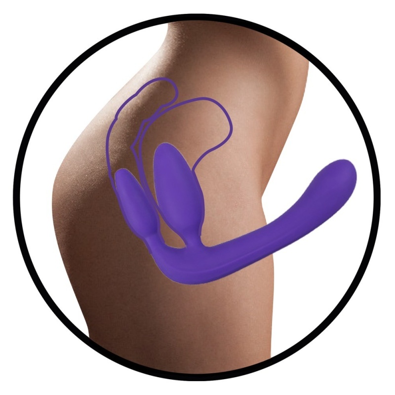 Strap-On bez Uprzęży Triple Teaser – trójdzielna konstrukcja z dildem 20 cm - 5