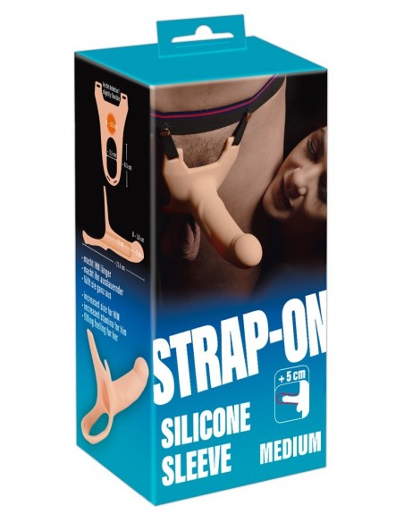 Dildo Na Pasku Dla Mężczyzn Silicone Strap-On +5Cm Medium - Strap-ony, dilda na pasku bez wibracji - 7