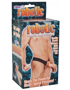 Wibrujący Strapon Robotic Vibr. Male Extension - Strap-ony, dilda na pasku z wibracją - 1 2