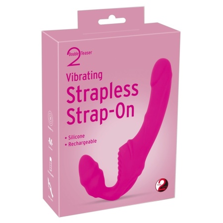Wibrator strap-on bez uprzęży Vibrating Strapless Strap-on 2 – silikon z powłoką PU, 9 trybów wibracji, długość 21,8 cm - 2