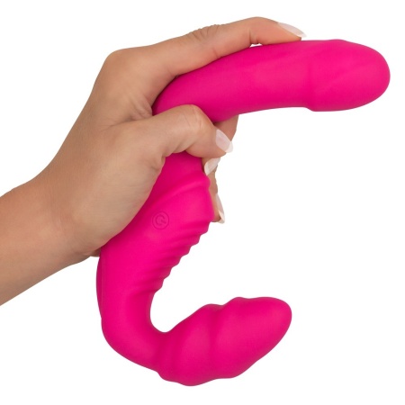 Wibrator strap-on bez uprzęży Vibrating Strapless Strap-on 2 – silikon z powłoką PU, 9 trybów wibracji, długość 21,8 cm - 5