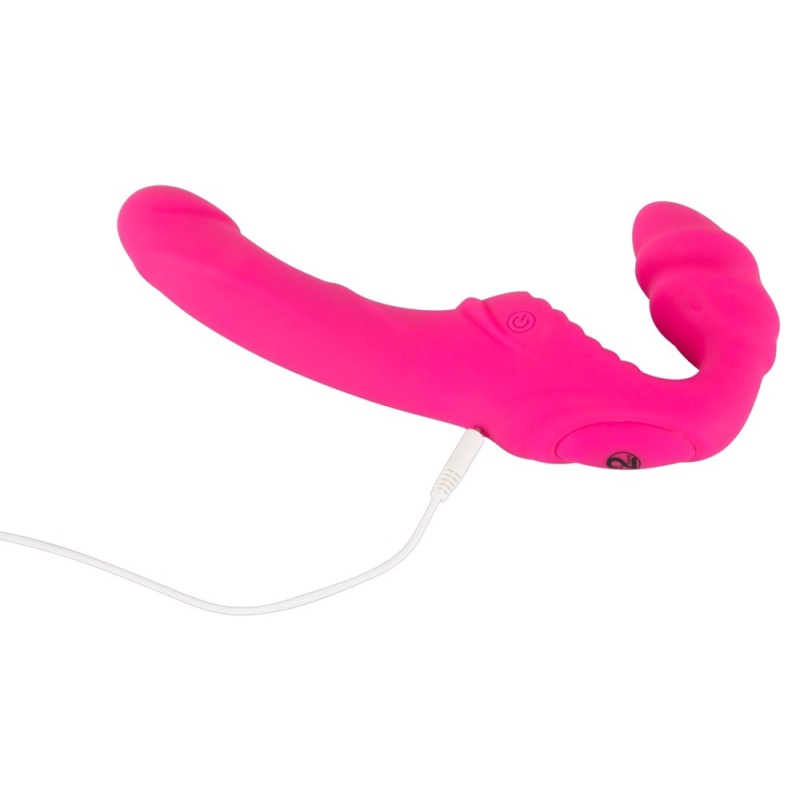 Wibrator strap-on bez uprzęży Vibrating Strapless Strap-on 2 – silikon z powłoką PU, 9 trybów wibracji, długość 21,8 cm - 7