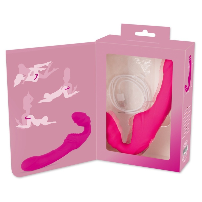 Wibrator strap-on bez uprzęży Vibrating Strapless Strap-on 2 – silikon z powłoką PU, 9 trybów wibracji, długość 21,8 cm - 8