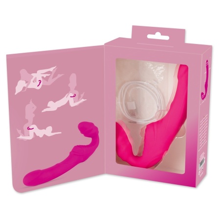 Wibrator strap-on bez uprzęży Vibrating Strapless Strap-on 2 – silikon z powłoką PU, 9 trybów wibracji, długość 21,8 cm - 8