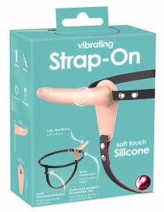 Penis Z Wibrajami Na Pasku Vibrating Strap-On - Strap-ony, dilda na pasku z wibracją - 1 2