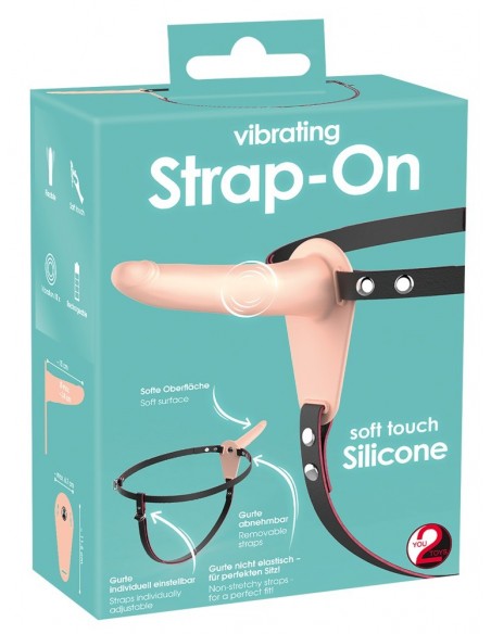 Penis Z Wibrajami Na Pasku Vibrating Strap-On - Strap-ony, dilda na pasku z wibracją - 2