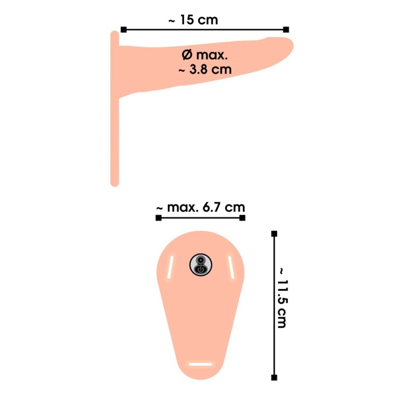 Vibrating Strap-On ORION – regulowany pas z wibracją i wyjmowanym wibrobulletem, 10 trybów, korpus silikonowy 15,7 cm - 9