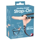 Podwójny Strap-On z Wibracją — Silikon i PU, 2 Dilda 15,7 cm i 8,8 cm, 10 Trybów - 2