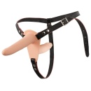 Podwójny Strap-On z Wibracją — Silikon i PU, 2 Dilda 15,7 cm i 8,8 cm, 10 Trybów - 1