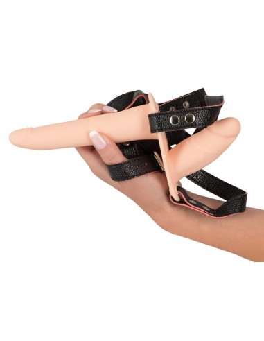 Podwójny Wibrujący Strapon Vibrating Double Strap-On - Strap-ony, dilda na pasku z wibracją - 5
