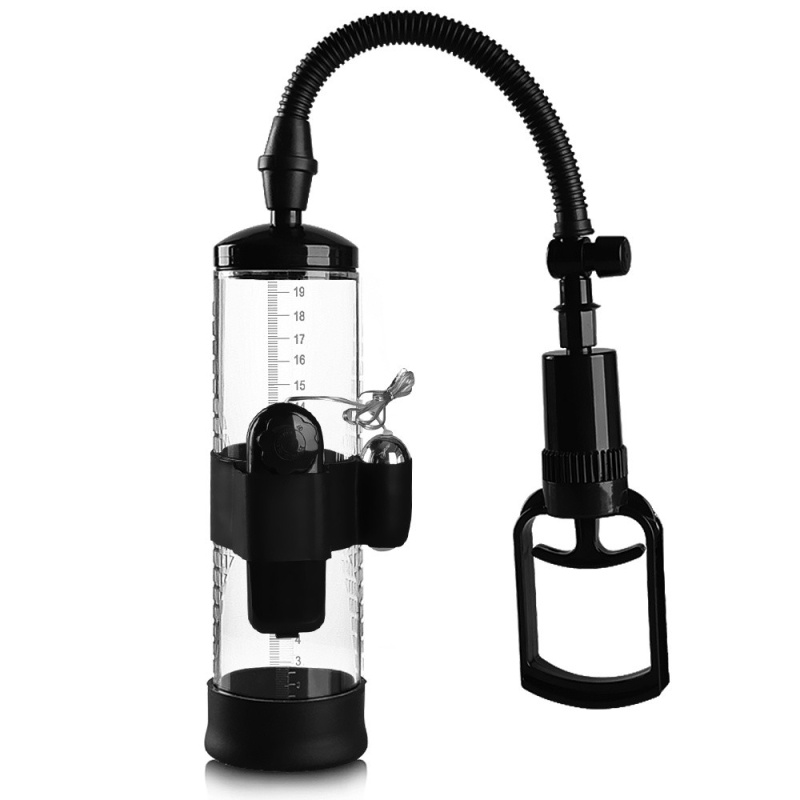 Pompka Erekcyjna Do Penisa Powerpump Max Black/Clear z Wibracjami - 1