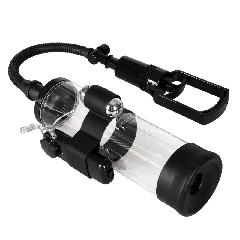 Pompka Erekcyjna Do Penisa Powerpump Max Black/Clear z Wibracjami - 2
