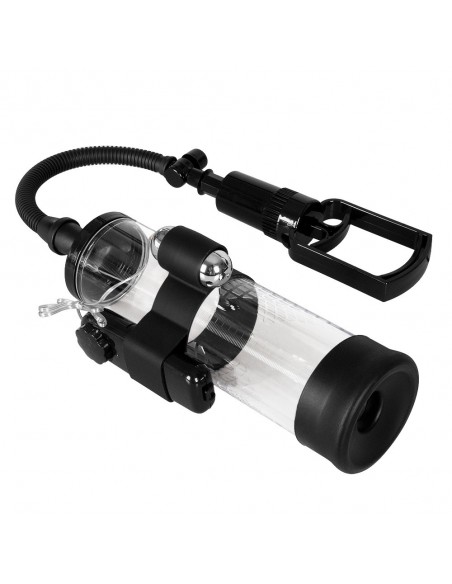 Pompka Erekcyjna Do Penisa Powerpump Max Black/Clear z Wibracjami - Pompki erekcyjne i powiększające penisa - 2