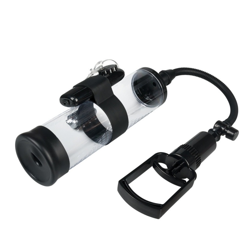 Pompka Erekcyjna Do Penisa Powerpump Max Black/Clear z Wibracjami - 3