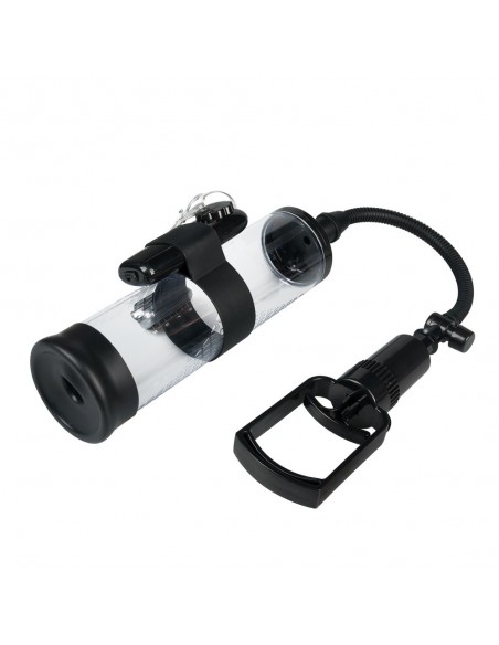 Pompka Erekcyjna Do Penisa Powerpump Max Black/Clear z Wibracjami - Pompki erekcyjne i powiększające penisa - 3