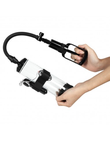Pompka Erekcyjna Do Penisa Powerpump Max Black/Clear z Wibracjami - Pompki erekcyjne i powiększające penisa - 4