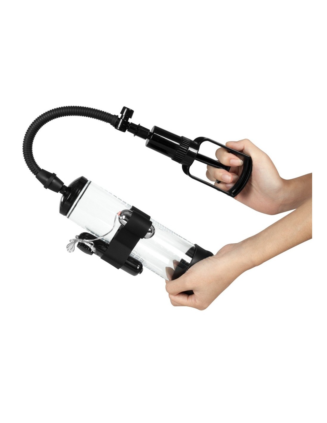 Pompka Erekcyjna Do Penisa Powerpump Max Black&Clear z Wibracjami