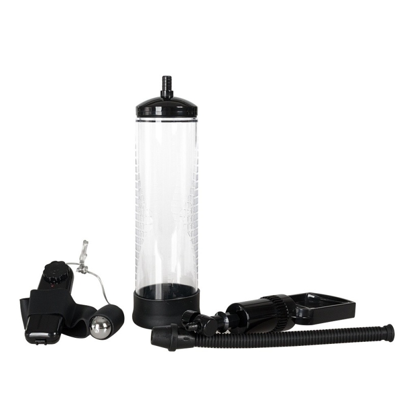 Pompka Erekcyjna Do Penisa Powerpump Max Black/Clear z Wibracjami - 5