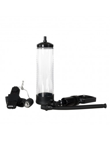 Pompka Erekcyjna Do Penisa Powerpump Max Black/Clear z Wibracjami - Pompki erekcyjne i powiększające penisa - 5