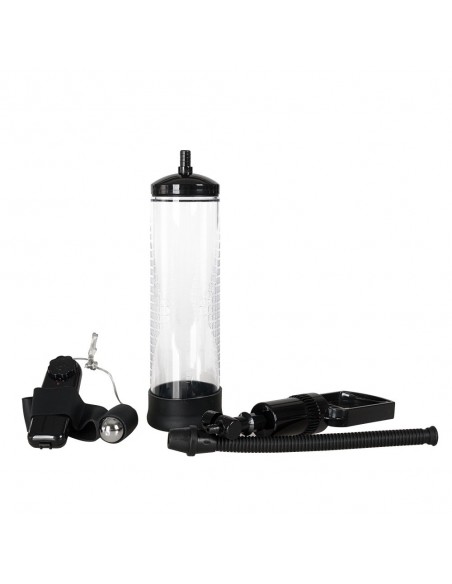 Pompka Erekcyjna Do Penisa Powerpump Max Black/Clear z Wibracjami - Pompki erekcyjne i powiększające penisa - 5