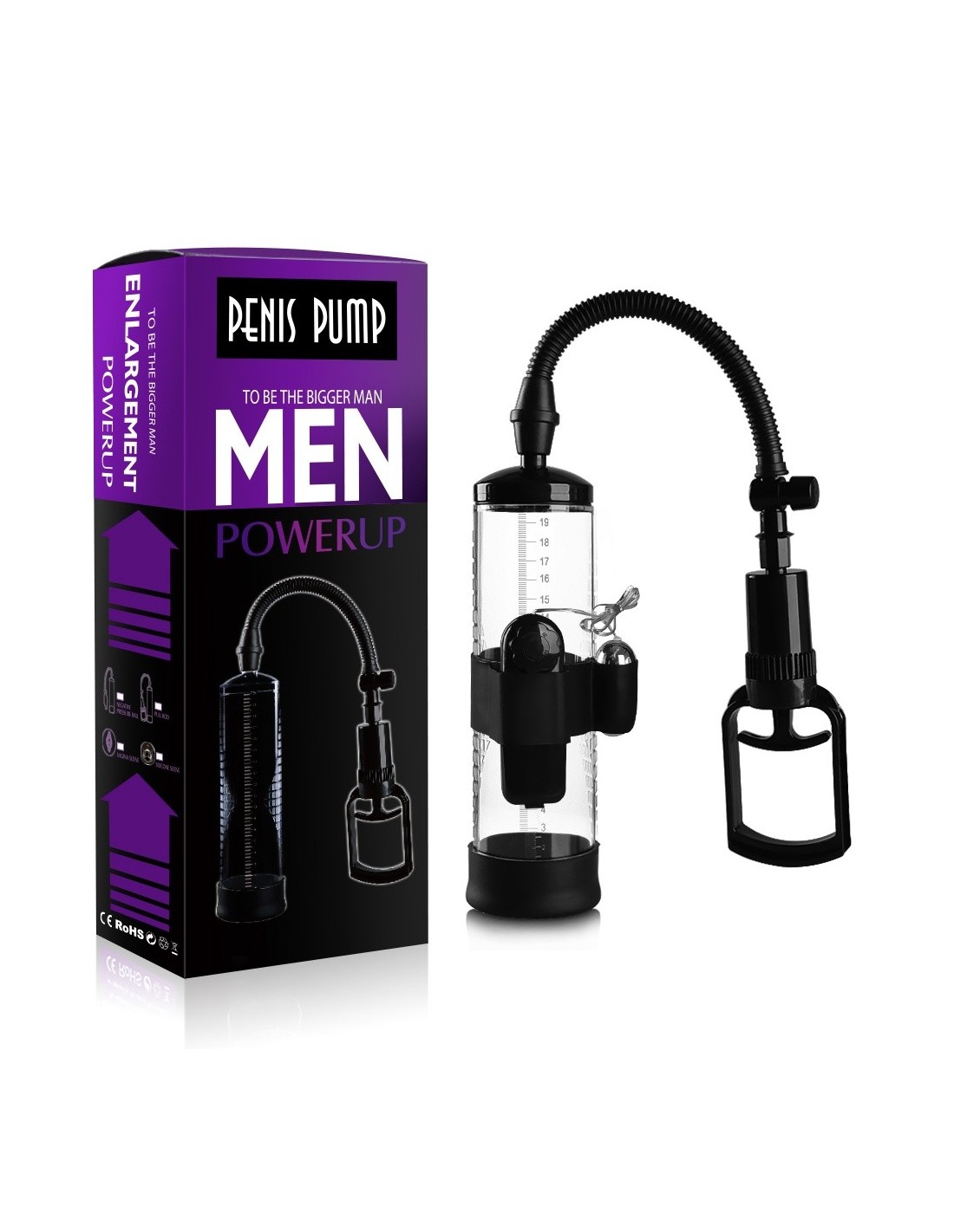 Pompka Erekcyjna Do Penisa Powerpump Max Black&Clear z Wibracjami