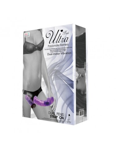 Wibrujący Strapon Ultra Passionate Harness Dual-Motor - Strap-ony, dilda na pasku z wibracją - 8