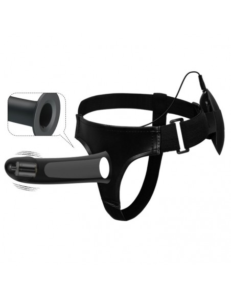 Wibrator Na Pasku Vito Vibratin Hollow Strap-On 6,8 Inch - Strap-ony, dilda na pasku z wibracją - 4